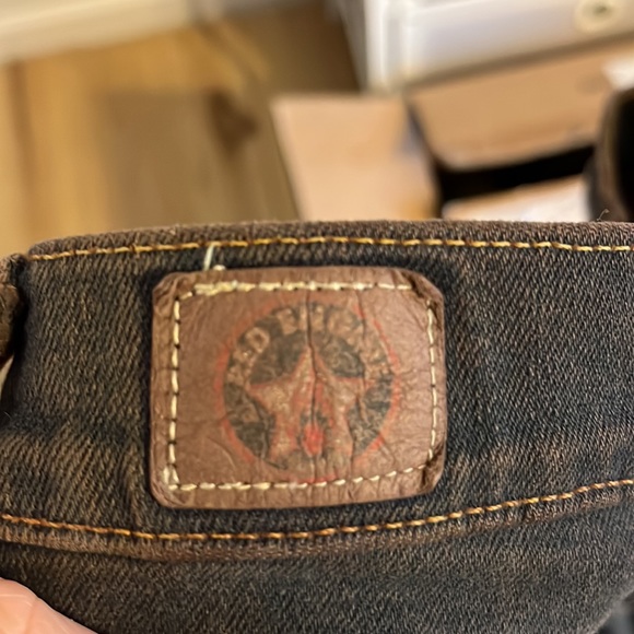 Red engine low rise skinny gunmetal jeans size 26 - Picture 8 of 9